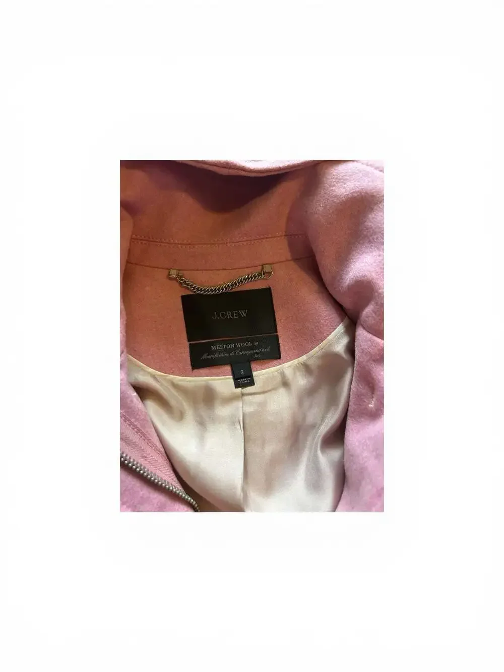 J.Crew Pink Italian Melton Wool Hooded Duffle Coat Size 2 - Picture 5 of 5
